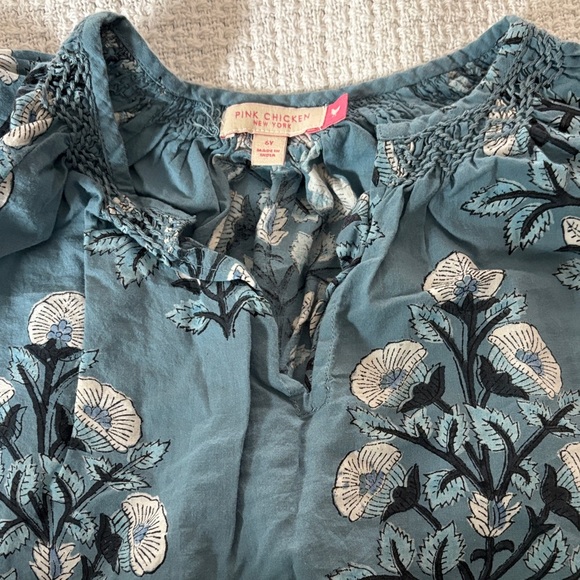 Pink Chicken Teal and White Floral Top - Picture 1 of 4